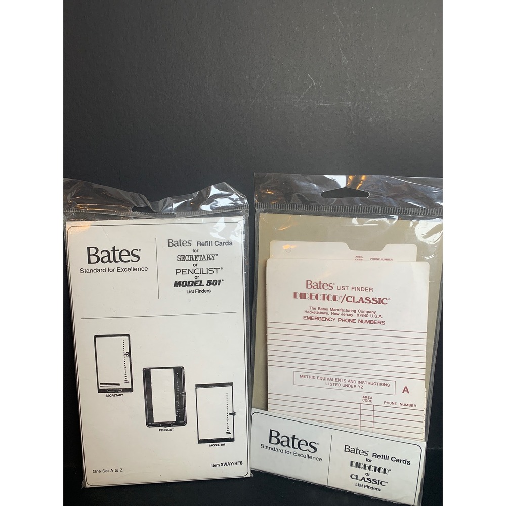 Vintage Bates List Finder Refill Cards Secretary Pencilist Model 501 Director